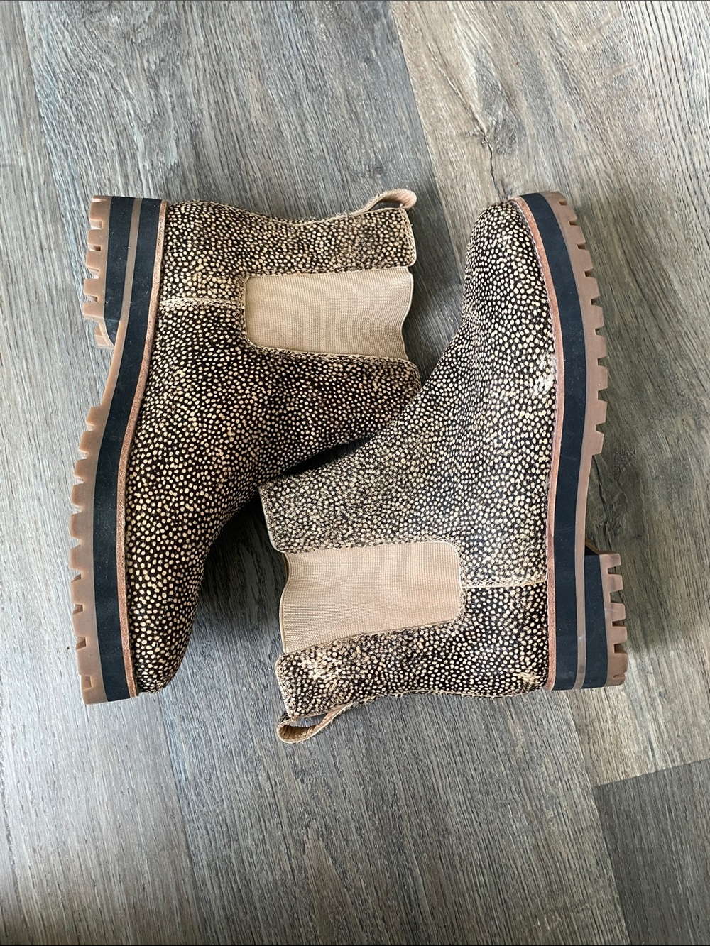 Madewell Ivy Chelsea Speckled Brown Boots/ genuine calf hair size 8 NWOT / NWOB - Picture 8 of 10